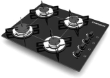 Cooktop 4 bocas Chamalux ultra chama preto Bivolt Trempe de Chapa