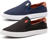 Kit 2 pares tênis masculino Polo suit casual sapatenis confortavel slip on calce facil
