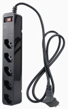 iClamper Energia 5 Tomadas – Filtro de Linha + DPS – Preto, Comprimento do cabo de entrada: 1 m