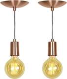 Kit 2 Pendente Tubo Cilindro Alumínio Cobre Fio 1.20m