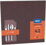 Jogo Talheres Faqueiro Módena 42 Pcs Inox Garfo Faca Colher