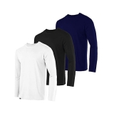 Kit com 3 Camisetas Básicas Masculinas Manga Longa T-Shirt