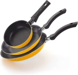 Conjunto De Frigideiras Antiaderente 3 Peças Nacional amarelo