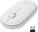 Mouse sem fio Logitech Pebble M350 com Conexão USB ou Bluetooth, Clique Silencioso, Design Slim Ambidestro e Pilha Inclusa – Branco