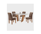 Conjunto Sala de Jantar Mesa Tampo Dakota Plus 120x80cm com 4 Cadeiras Luisa Yescasa