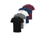 Kit 5 Camisetas Masculinas Slim Gola V Algodão Premium