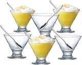 Jogo de Taças de Sobremesa de Vidro Ruvolo New Egito (6 Taças + 6 Colheres) 225ml