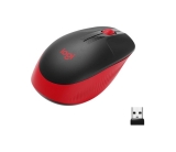 Mouse sem fio Logitech M190 com Design Ambidestro de Tamanho Padrão, Conexão USB e Pilha Inclusa – Vermelho