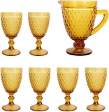 Jogo de Jarra e 6 Taças Diamond Ambar