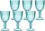 Jogo de 6 Taças de Vidro Azul Tiffany com Capacidade de 320ml