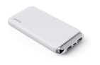 Geonav Carregador Portátil Universal, Power Bank, 12.000 mAh, 2 Saídas USB + 1 Saída USB-C, PB12KWT, Branco