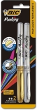 Pincel Marcador Permanente BIC Marking, Cores Metálicas, 2 Unidades, 1 Prata + 1 Dourado, Com Grip, 903936