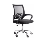 Cadeira de Escritório Secretária Base Cromada com Rodinha Fortt Lisboa Preta