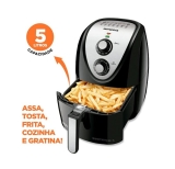 Fritadeira Sem Óleo Mondial, Grand Family Inox – 5L, 110V, Preto, 1900W – AFN-50-BI