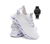 Tênis Masculino Academia Corrida Esportivo + Relógio de Ponteiro