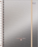 Planner Espiral 17,7 x 24 cm West Village Metalizado 2023 – Cinza – Tilibra