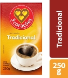 Café, Torrado e Moído, Tradicional, à Vácuo, 250g, 3 Corações