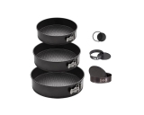 Conjunto 3 Formas Fundo Removível Antiaderente Bolo Torta Casa Confeitaria Doces