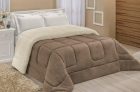 Edredom Sherpa Cobertor E Coberdrom Casal Queen 2,20M x 2,40M Avelã