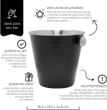 Balde de Gelo Ônix 1,2L, Feito Inteiramente de Aço Inoxidável