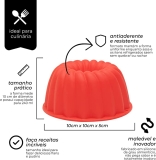 Mimo Style Forma de Silicone Vermelha de Assar Para Pudim, Pode ser Usada para Flan, Bolo, Pastas, Cremes – Antiaderente com 10cm de Diâmetro e Capacidade de 240 ml Flexivel e Resistente