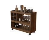 Aparador Bar Com Rodizios 4050 Cor Canela