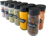 Kit 12 Potes de Temperos Condimentos de Vidro + Etiquetas Lousa