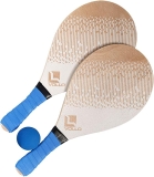 Conjunto de Frescobol com 2 Raq. Madeira Poplar e 1 Bola de Borracha Vollo Sports