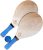 Conjunto de Frescobol com 2 Raq. Madeira Poplar e 1 Bola de Borracha Vollo Sports