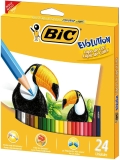 Lápis de Cor Sextavado BIC Evolution, 24 Cores, 902638, Blister 1 Unidade, Seguro Para Crianças, Não Lasca
