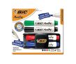 Kit 4 Marcadores de Quadro Branco BIC Marking Cores Clássicas + 1 Apagador, Ponta Resistente, Apaga Fácil