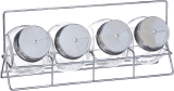 Porta Condimentos Bubble com Suporte 4 Peças Euro Incolor / Inox