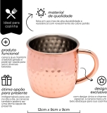 Mimo Style Caneca Moscow Mule de Aço Inoxidável com Alça Cobre/Bronze, Capacidade para 450 ml, Feita de Materiais Leves e de, Ideal para Bebidas, Drinks, Bar e Festa, Mugs