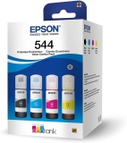 Kit de Garrafas de Tinta Original Epson EcoTank T544 – Magenta, Amarelo, Ciano, Preto