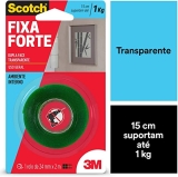 Fita Dupla Face 3M Scotch Fixa Forte Transparente – 24 mm x 2 m