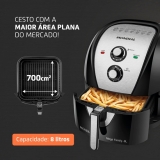 Fritadeira Sem Óleo Air Fryer 8L, Mondial, Preto/Inox, 1900W, 127V – AFN-80-BI