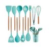 Jogo Kit Com 12 Peças Utensílios De Cozinha Colheres Espatulas Pegador Silicone Copo Suporte – Prime
