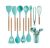 Jogo Kit Com 12 Peças Utensílios De Cozinha Colheres Espatulas Pegador Silicone Copo Suporte – Prime