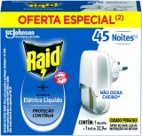 Repelente Elétrico Líquido Raid Anti Mosquitos 1 Aparelho + 1 Refil de 32,9 ml