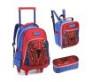 Kit Mochila Homem Aranha Dark Mochila Rodinhas Estojo Lancheira Spider Man