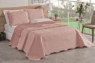 Colcha Bouti Cobre Leito Tecido Liso Dupla Face Casal Queen 03 Peças Rose