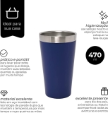Mimo Style Copo Térmico Azul Para Cerveja 470Ml
