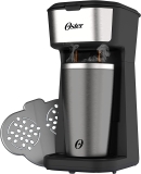 Cafeteira Oster 2Day Inox 2 em 1 com Copo Térmico, 220V, Preto/Inox, 600W, OCAF200
