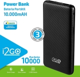 Carregador Portátil (Power Bank) I2GO 10000mAh 2 Saídas USB Preto – I2GO Plus