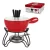Conjunto de fondue lausanne preto / vermelho com 8 peças