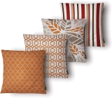 Kit Com 4 Capas Para Almofadas Elegance Laranja Belchior Uniq
