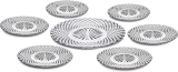 Conjunto de Pratos de Vidro Diamond 7 Peças Euro Transparente