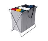 Organizador dobrável de roupas sujas com 3 compartimentos, Cinza,ORG0686, Euro Home