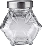 Baleiro e porta cápsula café Estrela de Vidro 2 litros, com Tampa inox, VDR1914, Euro Home