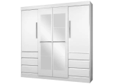 Guarda-roupa com Espelho 4 Portas 6 Gavetas – Araplac Atraente Sofia